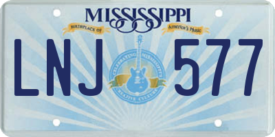 MS license plate LNJ577