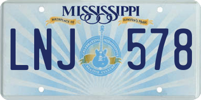 MS license plate LNJ578