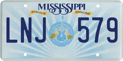 MS license plate LNJ579