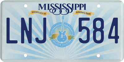 MS license plate LNJ584