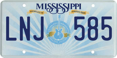 MS license plate LNJ585