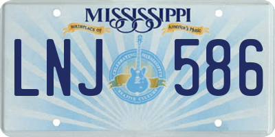 MS license plate LNJ586