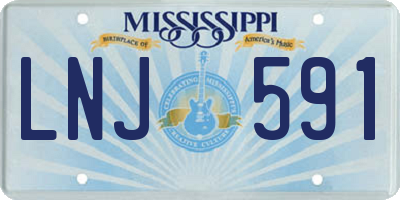 MS license plate LNJ591