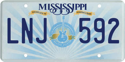 MS license plate LNJ592