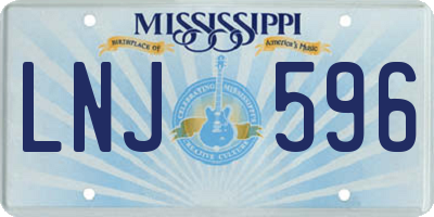 MS license plate LNJ596