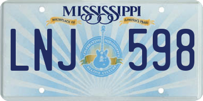 MS license plate LNJ598