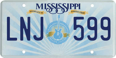 MS license plate LNJ599