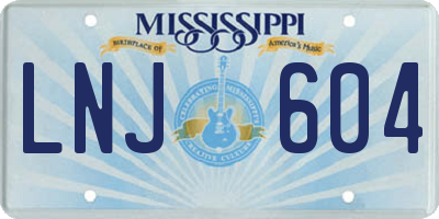 MS license plate LNJ604