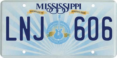 MS license plate LNJ606