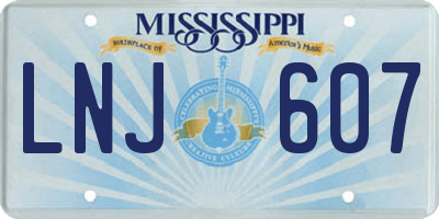 MS license plate LNJ607