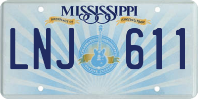 MS license plate LNJ611