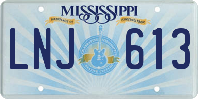 MS license plate LNJ613