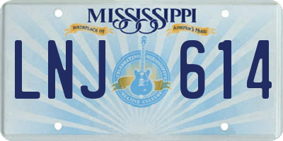 MS license plate LNJ614