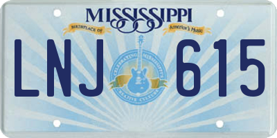 MS license plate LNJ615