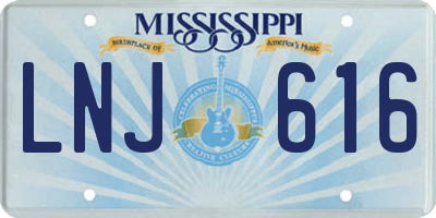 MS license plate LNJ616