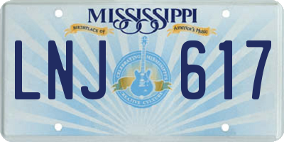 MS license plate LNJ617