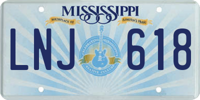 MS license plate LNJ618