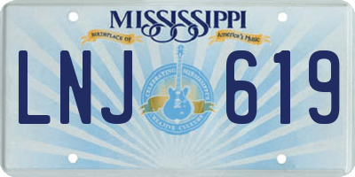 MS license plate LNJ619