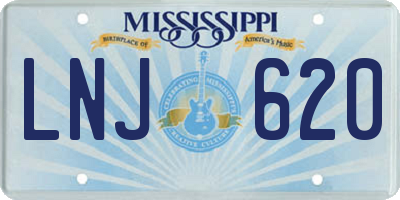MS license plate LNJ620