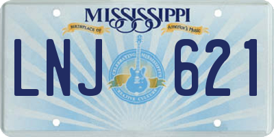 MS license plate LNJ621
