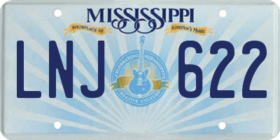 MS license plate LNJ622