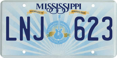 MS license plate LNJ623
