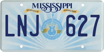 MS license plate LNJ627