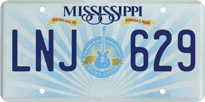 MS license plate LNJ629