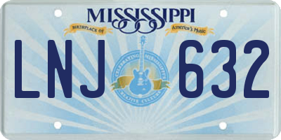 MS license plate LNJ632