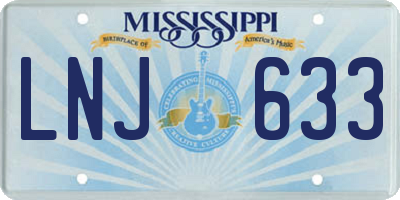 MS license plate LNJ633