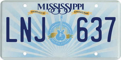 MS license plate LNJ637