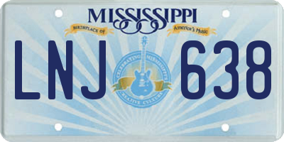 MS license plate LNJ638