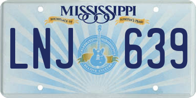 MS license plate LNJ639