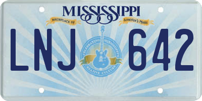 MS license plate LNJ642