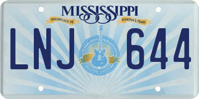 MS license plate LNJ644