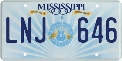 MS license plate LNJ646