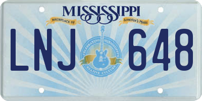 MS license plate LNJ648