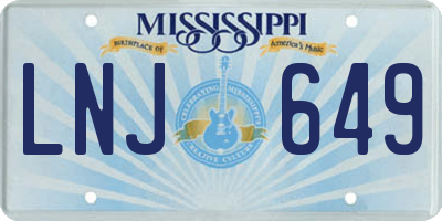 MS license plate LNJ649