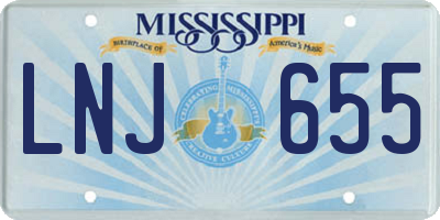 MS license plate LNJ655
