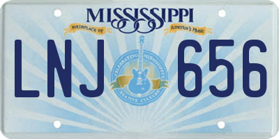 MS license plate LNJ656