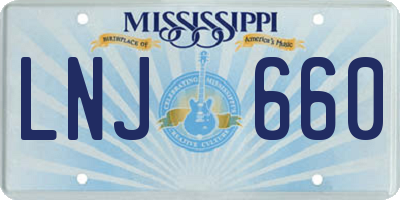 MS license plate LNJ660