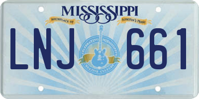 MS license plate LNJ661