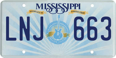 MS license plate LNJ663