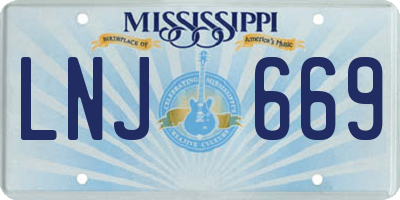 MS license plate LNJ669