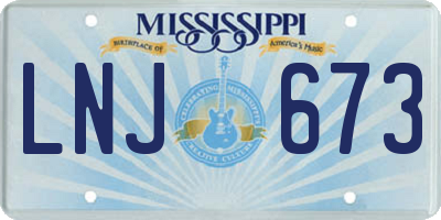 MS license plate LNJ673