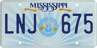 MS license plate LNJ675