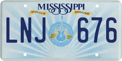 MS license plate LNJ676