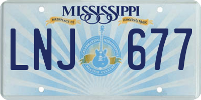 MS license plate LNJ677
