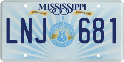 MS license plate LNJ681