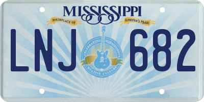 MS license plate LNJ682
